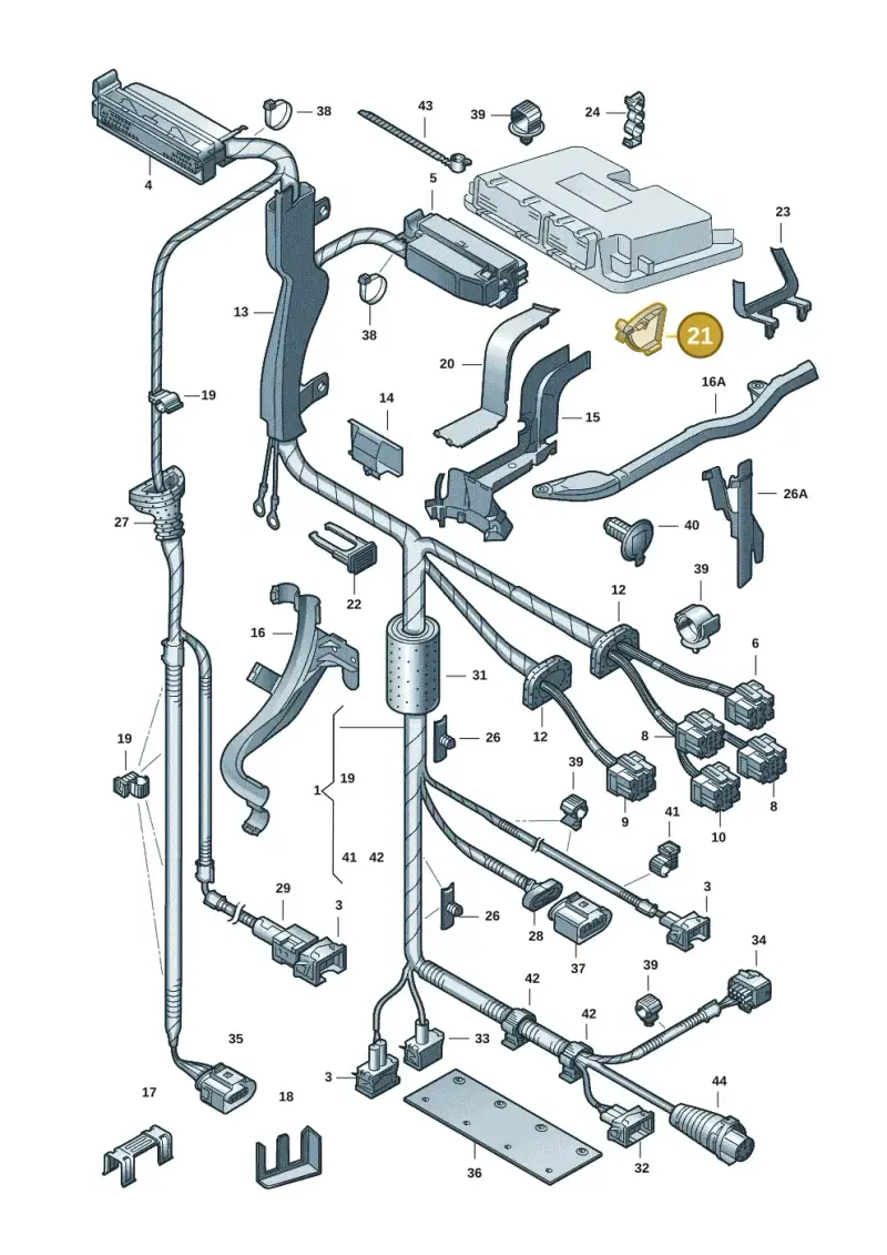 1J0971843 — Volkswagen New Beetle Cabrio. (2003-2005) diagram 203971250, position 21
