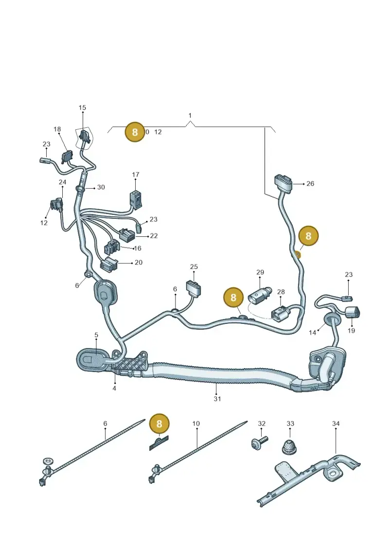 1J0971843A — Volkswagen Sharan (2015-2022) diagram 689972350, position 8