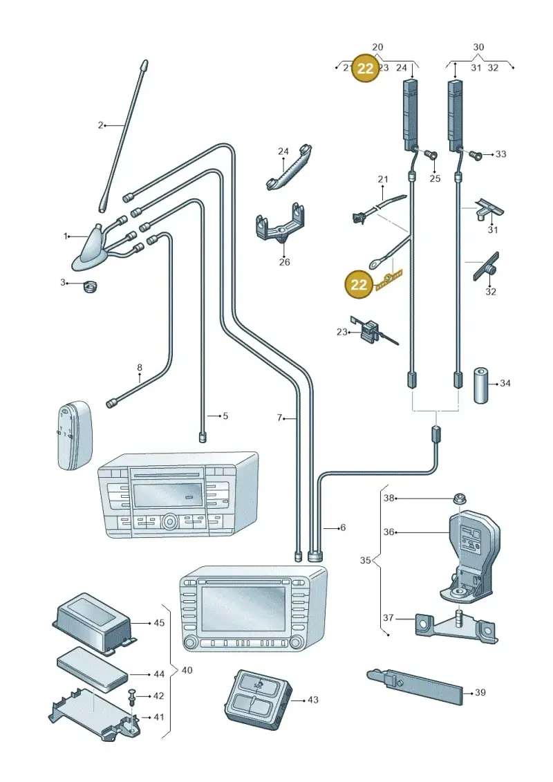 1J0971843A — Skoda Octavia (2017-2020) diagram 805035025, position 22