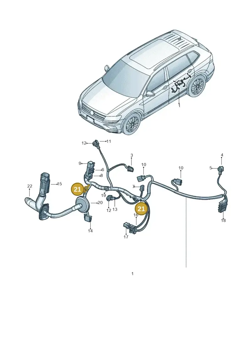 1J0971843A — Volkswagen Tiguan (2017-) diagram 833972034, position 21