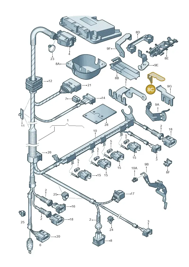 1J0971858A — Volkswagen New Beetle             06> (2005-) diagram 203971020, position 8C
