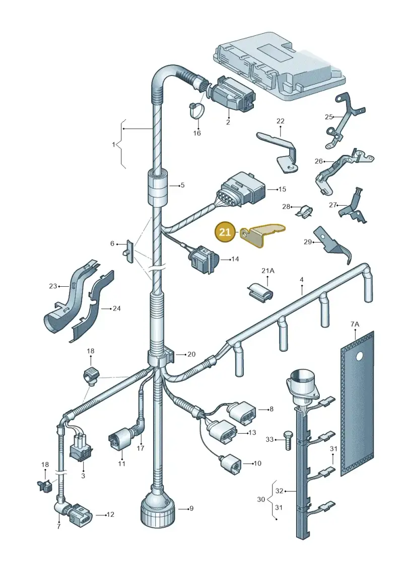 1J0971858A — Volkswagen New Beetle             06> (2005-) diagram 203971090, position 21
