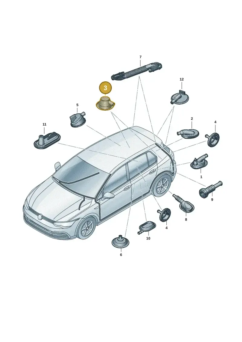 1J0971903 — Volkswagen Golf 2.0 BlueMotion (2019-2024) diagram 5h0971092, position 3