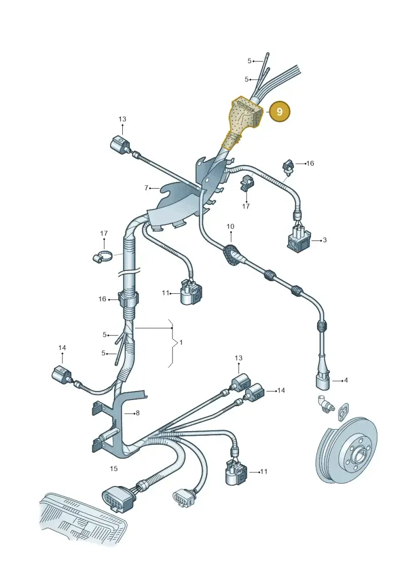 1J0971921 — Volkswagen New Beetle Cabrio. (2003-2005) diagram 203971620, position 9