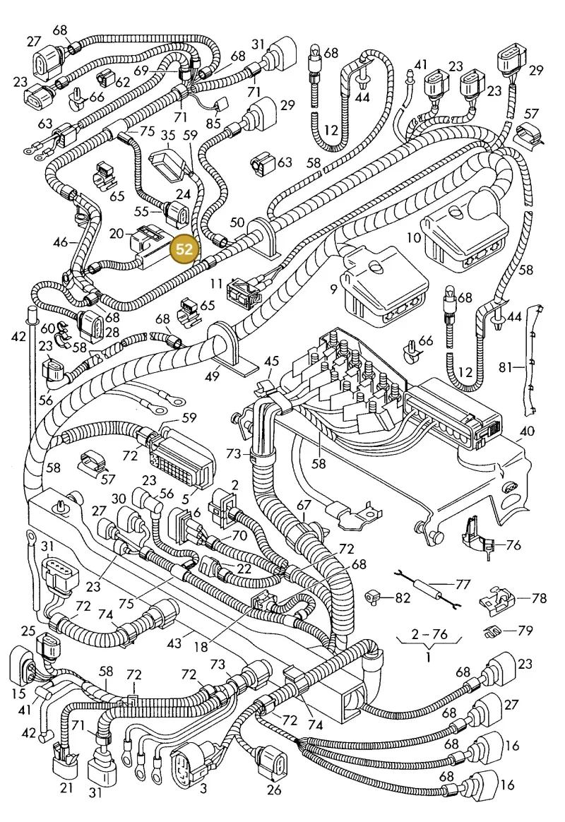 1J0971921 — Volkswagen Polo (2008-2009) diagram 225971800, position 52
