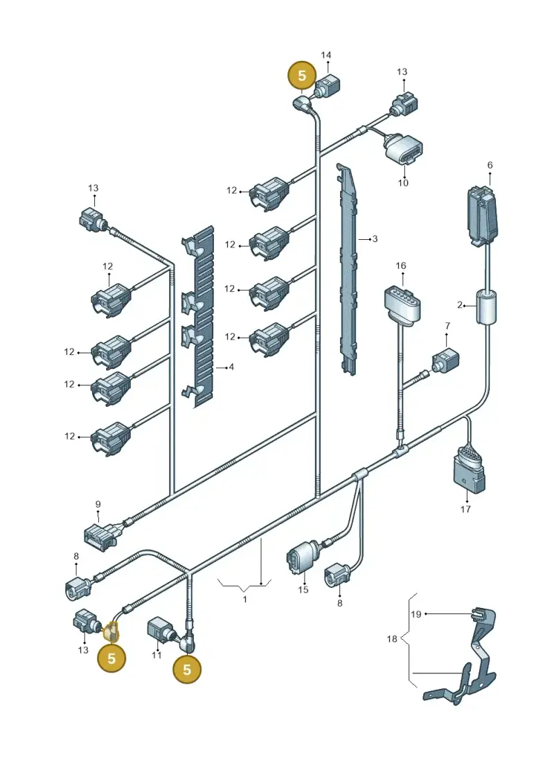 1J0971921F — Volkswagen Caddy Maxi Kombi (2010-2015) diagram 477971060, position 5