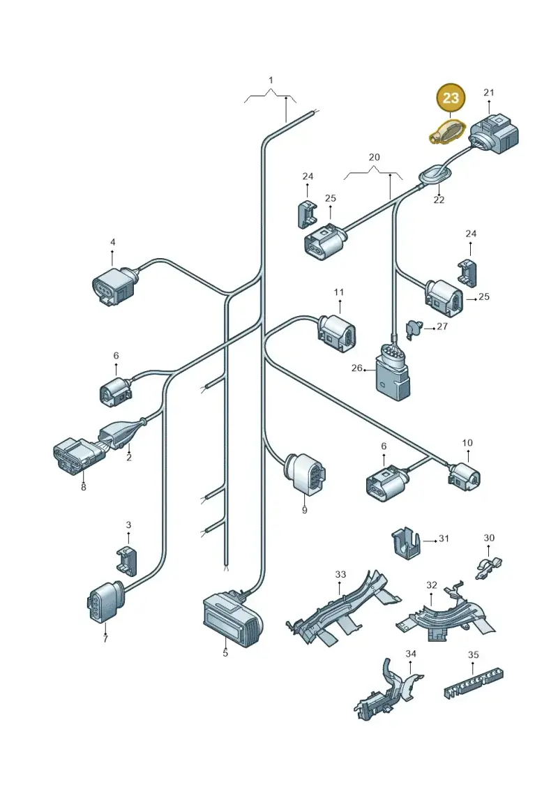 1J0971921F — Volkswagen Touran 1.9 (2008-2010) diagram 477971450, position 23