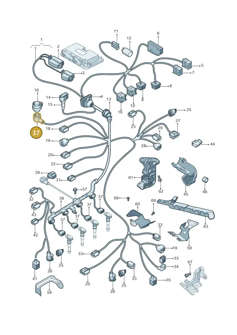 1J0971921M — Audi Q5 (2009-2018) diagram 687971041, position 17