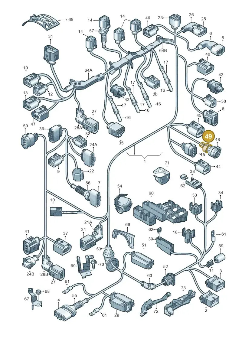 1J0971921M — Audi A6 2.0 tdi (2010-2015) diagram 717971050, position 49