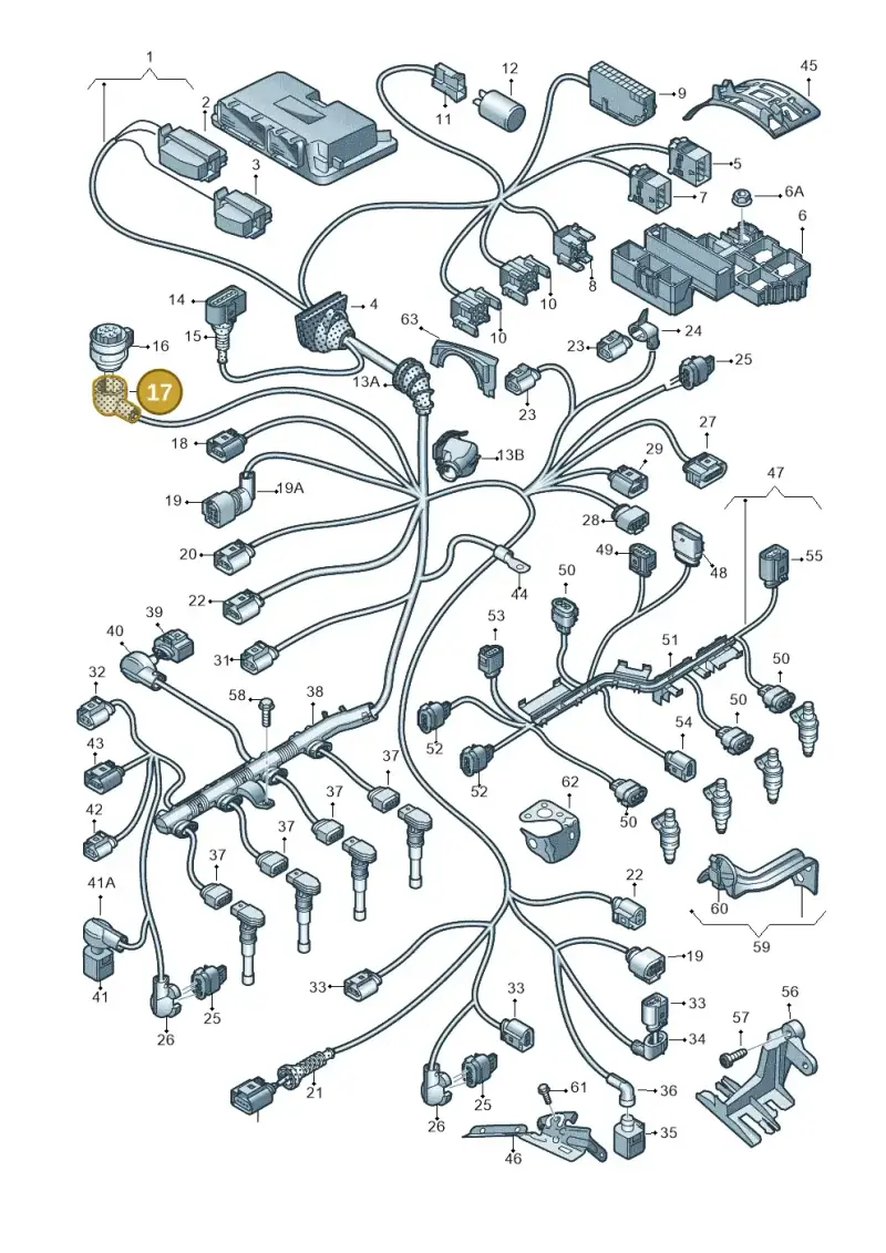 1J0971921M — Audi A6 2.0 tdi (2010-2015) diagram 717971100, position 17