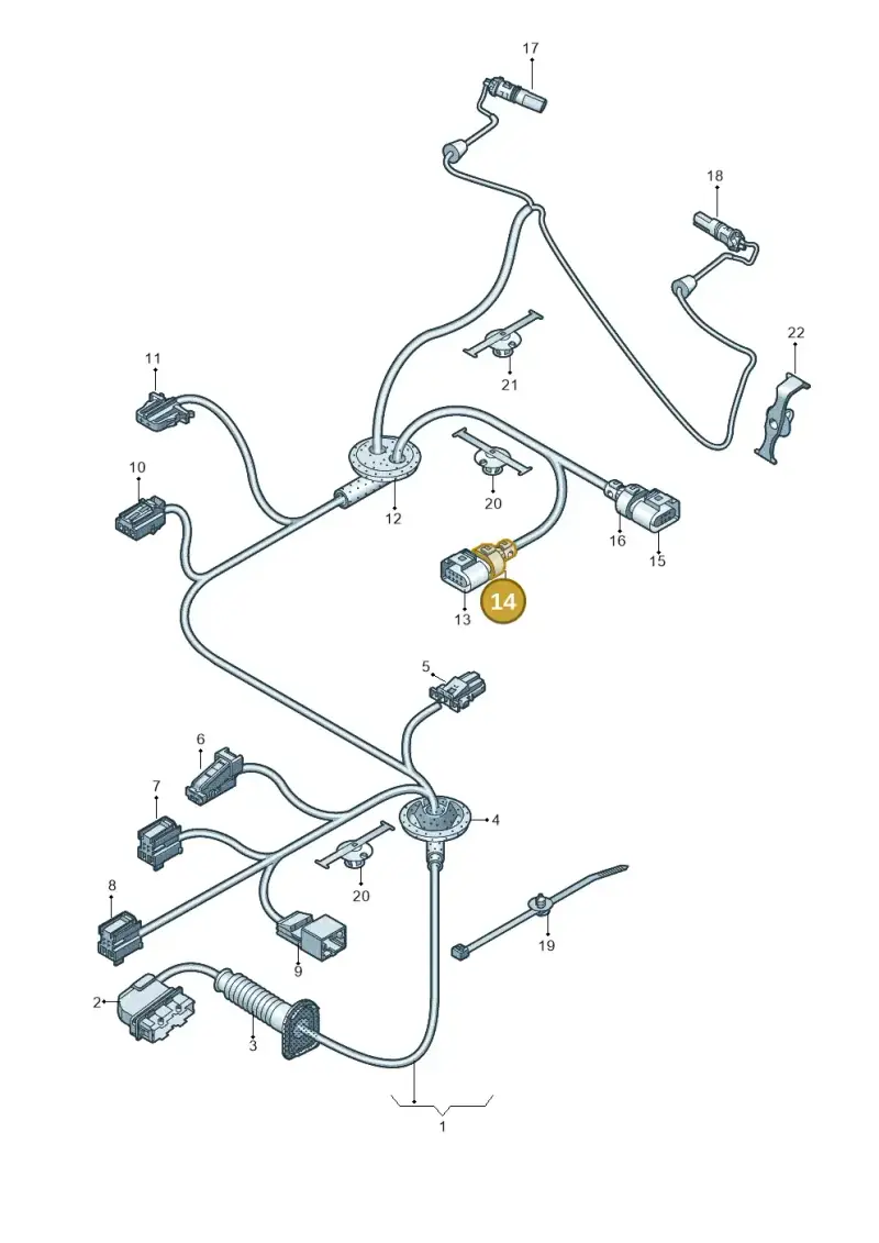 1J0971921 — Audi RS4 Avant (2017-2025) diagram 849972370, position 14