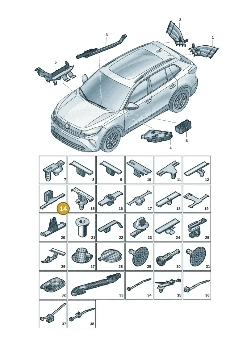 1J0971930E — Volkswagen Tiguan 2.0 (2023-) diagram 57x972001, position 14