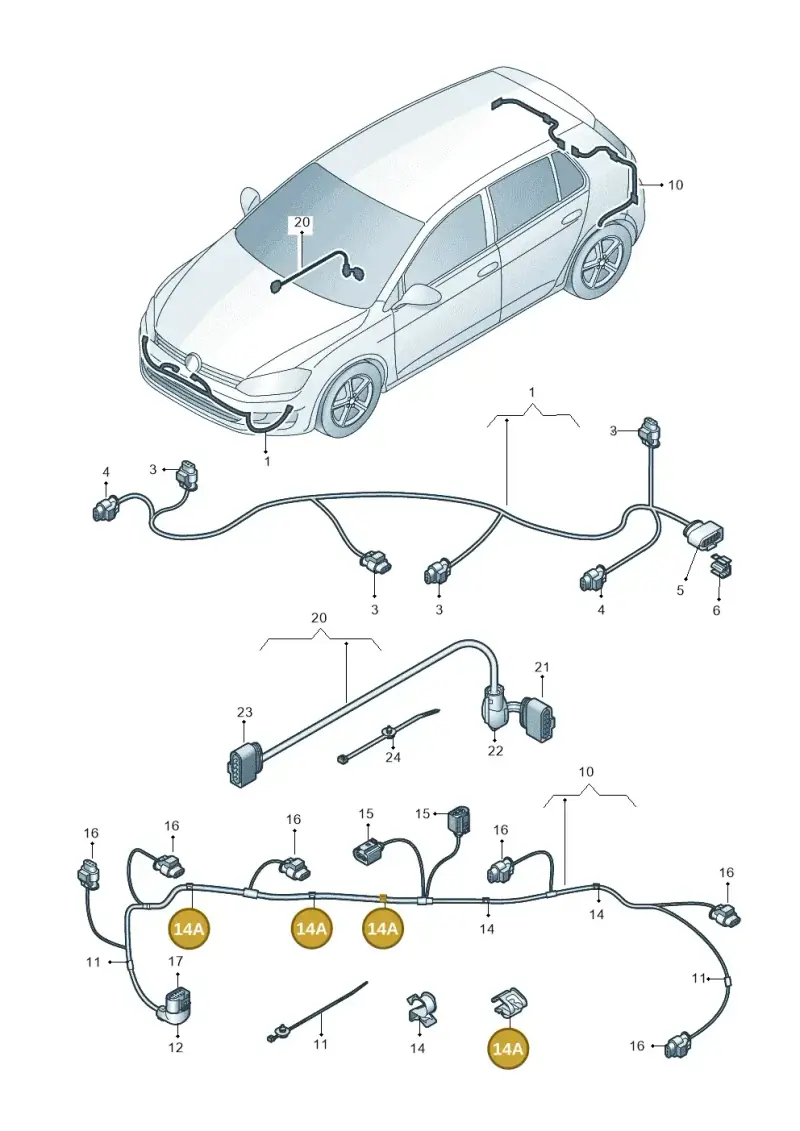 1J0971939C — Volkswagen Golf 2.0 (2016-2020) diagram 746971900, position 14A