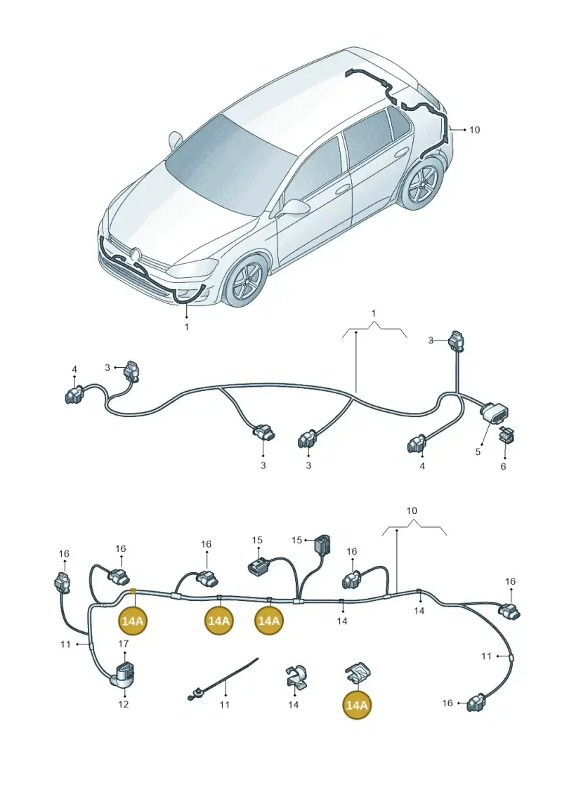 1J0971939C — Volkswagen Golf 1.6 (2015-2019) diagram 867971900, position 14A