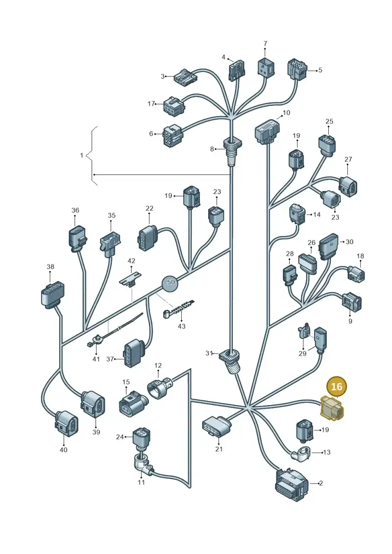 1J0972483 — Volkswagen Touareg (2012-2014) diagram 693971790, position 16
