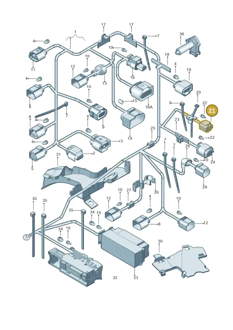 1J0972483A — Volkswagen Jetta 1.4 (2013-2015) diagram 775971800, position 21