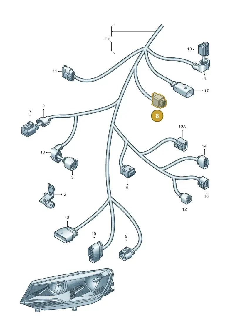 1J0972483 — Volkswagen Touareg (2014-2018) diagram 693971650, position 8