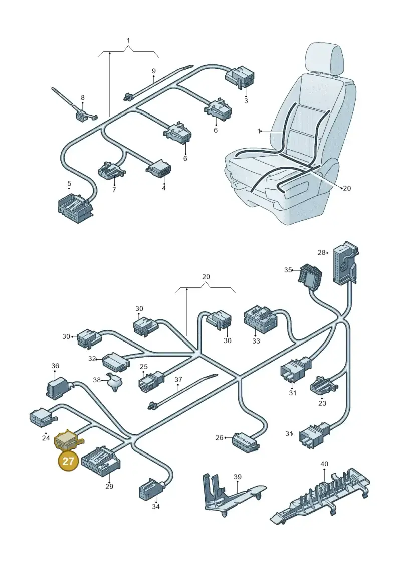 1J0972723 — Volkswagen Transport. multivan (2019-2024) diagram 861972270, position 27