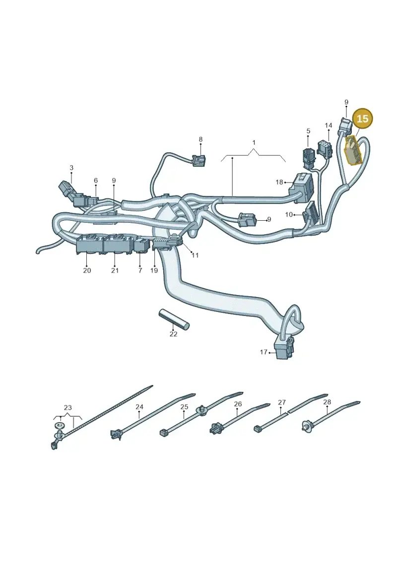 1J0972724 — Volkswagen Golf 2.0 BlueMotion (2019-2024) diagram 5h0972026, position 15