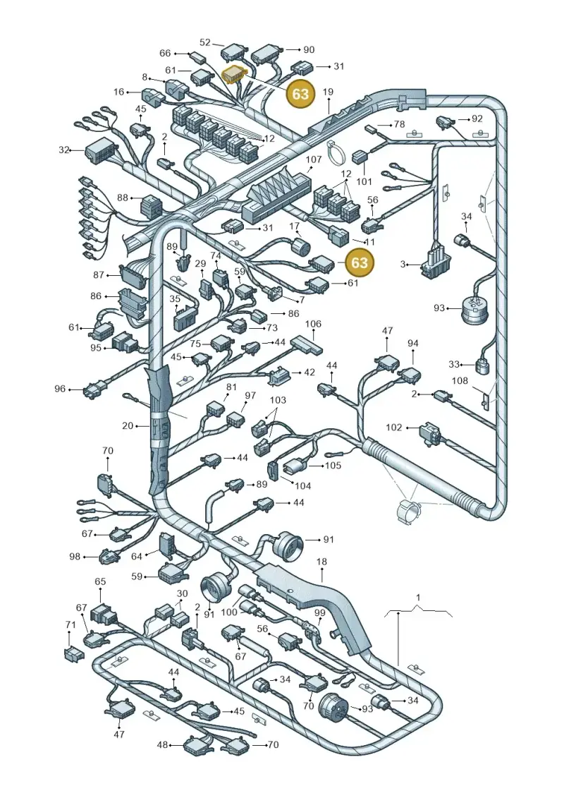 1J0972726 — Volkswagen Sharan (2008-2010) diagram 162971810, position 63