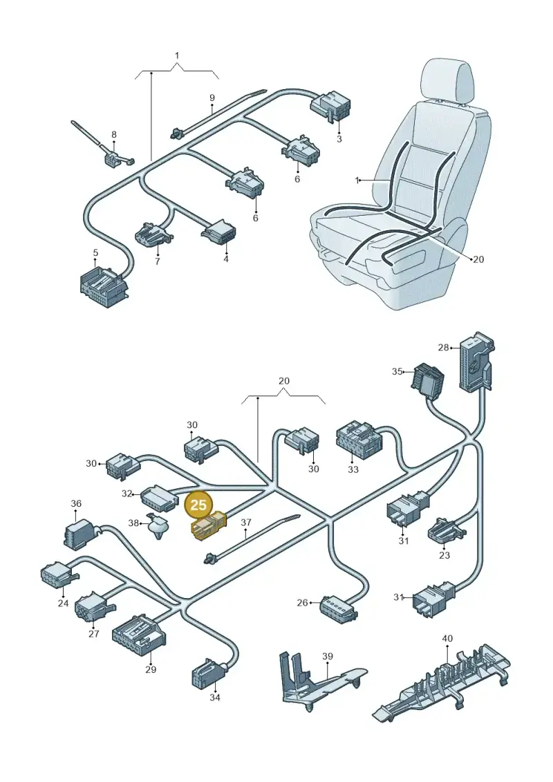 1J0972732 — Volkswagen Transport. multivan (2019-2024) diagram 861972270, position 25