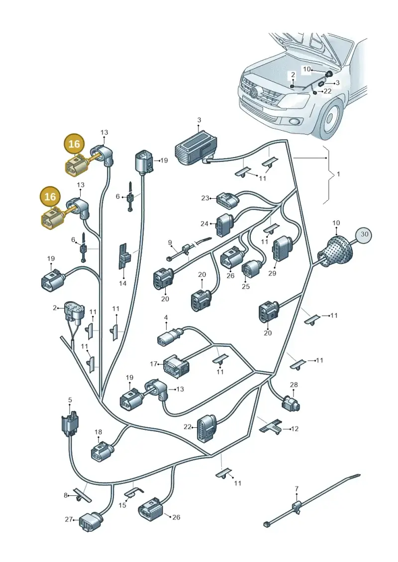 1J0972762 — Volkswagen Amarok twin cab (2022-) diagram 894971810, position 16