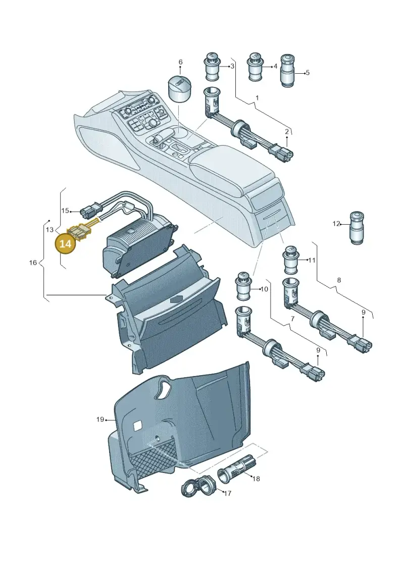 1J0972763 — Audi A8 (2013-2018) diagram 696919900, position 14