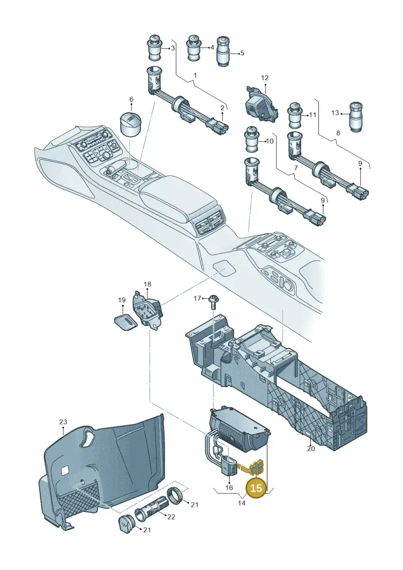 1J0972763 — Audi A8 (2013-2018) diagram 696919920, position 15