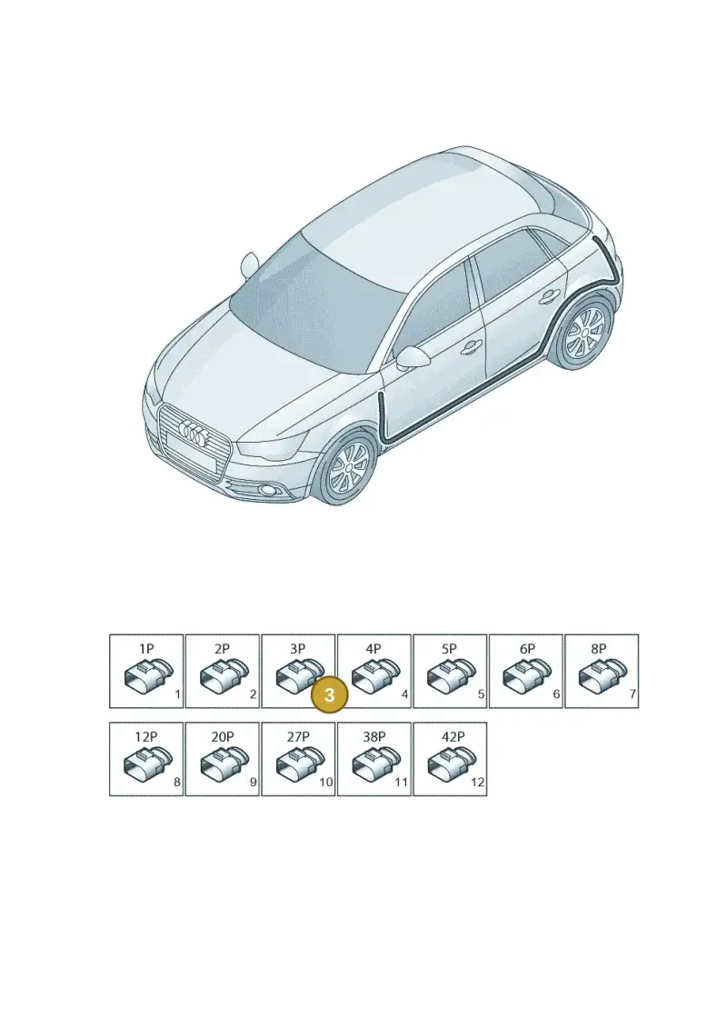 1J0972763 — Audi A1 Sportback (2010-2015) diagram 708971840, position 3