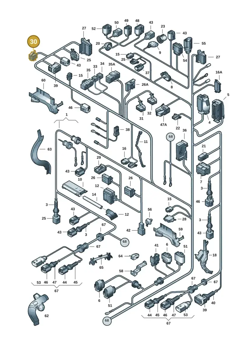 1J0972772 — Volkswagen Phaeton 4motion (2010-2016) diagram 258971830, position 30