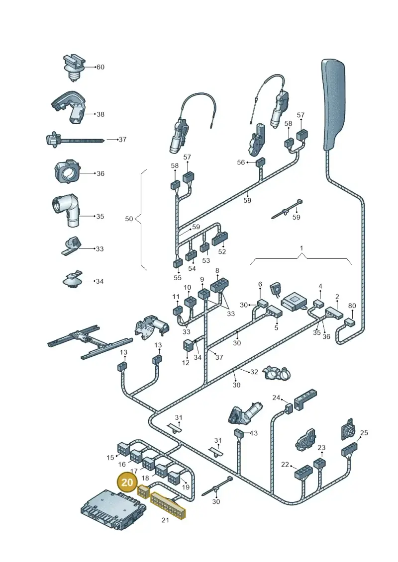 1J0972772 — Skoda Octavia (2017-2020) diagram 663972760, position 20+23+53