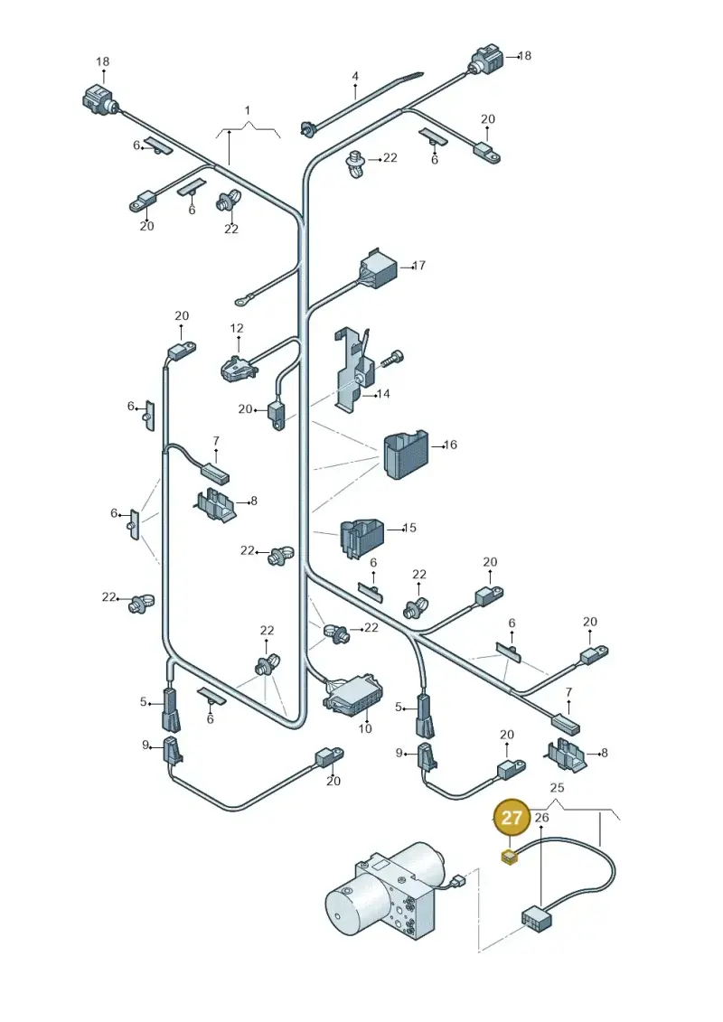 1J0972772 — Volkswagen Eos BlueMotion (2010-2015) diagram 712972310, position 27