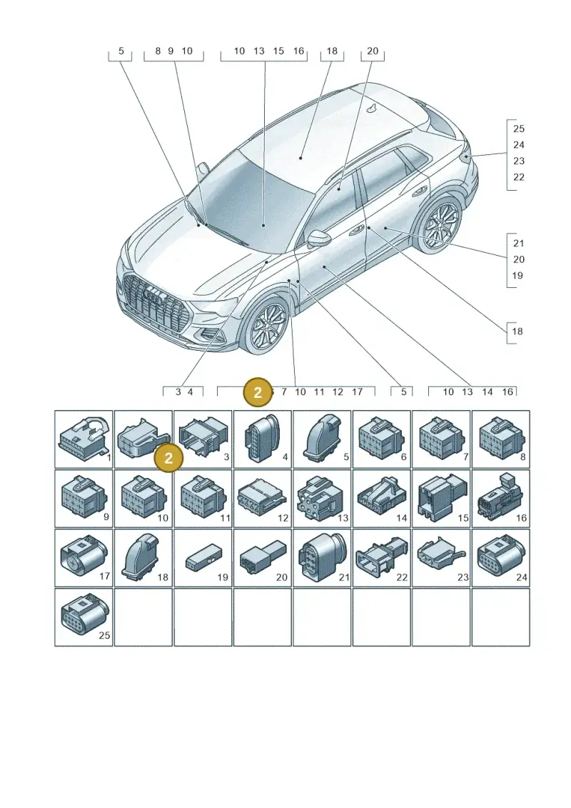 1J0972772 — Audi RS Q3 Sportback (2019-2024) diagram 597971820, position 2