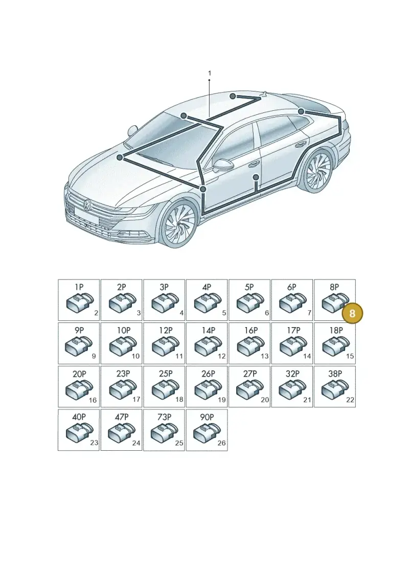 1J0972784 — Volkswagen Arteon (2017-2023) diagram 828971900, position 8