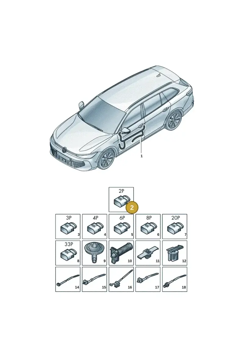 1J0972923 — Volkswagen Passat estate (2023-) diagram 3j0972300, position 2