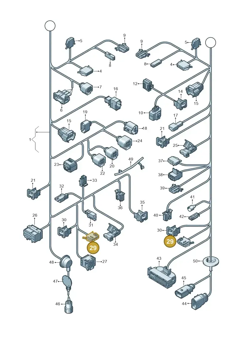 1J0972924 — Volkswagen Golf (2011-2013) diagram 649971830, position 29