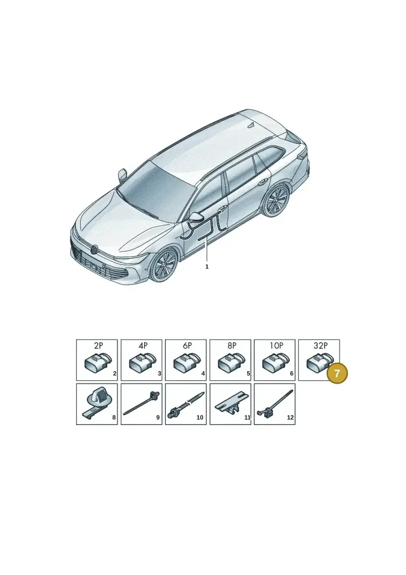 1J0972977D — Volkswagen Passat estate (2023-) diagram 3j0972310, position 7