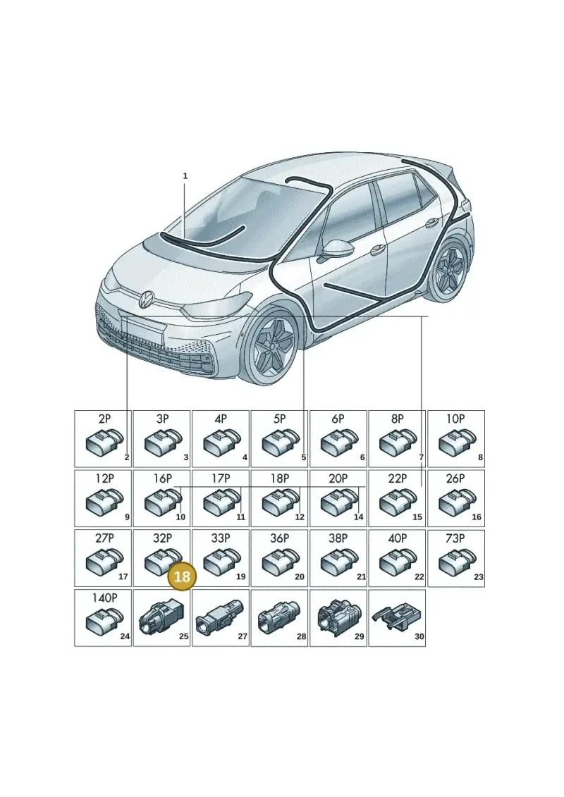 1J0972977H — Volkswagen ID.3 (2019-2025) diagram 10a971090, position 18