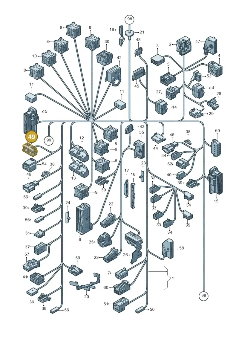 1J0972999 — Volkswagen Polo (2012-2014) diagram 672971830, position 49