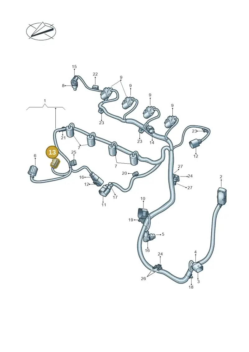 1J0973081 — Volkswagen Caddy Maxi Kombi (2020-2024) diagram 2ka971014, position 13