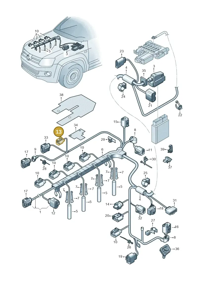 1J0973081 — Volkswagen Amarok twin cab (2022-) diagram 894971050, position 13