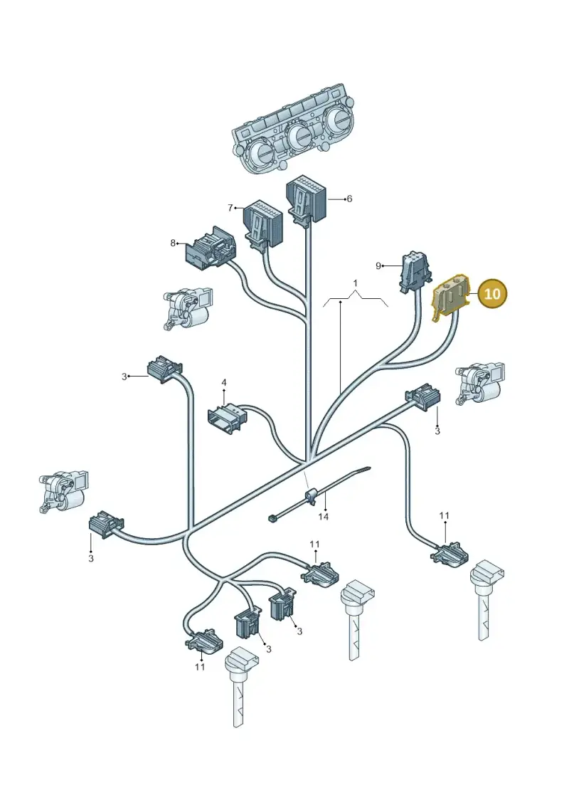 1J0973115A — Volkswagen Caravelle (2015-2019) diagram 861972600, position 10