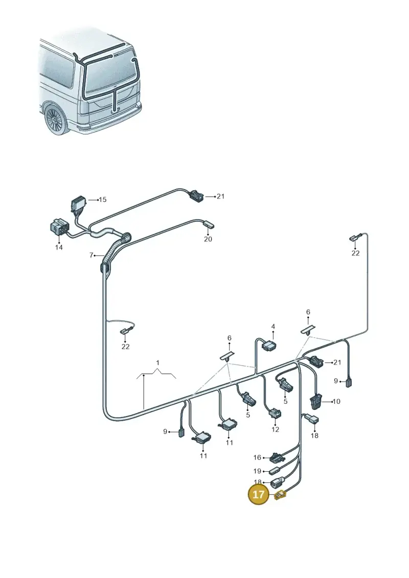 1J0973115A — Volkswagen Caravelle (2015-2019) diagram 861972820, position 17