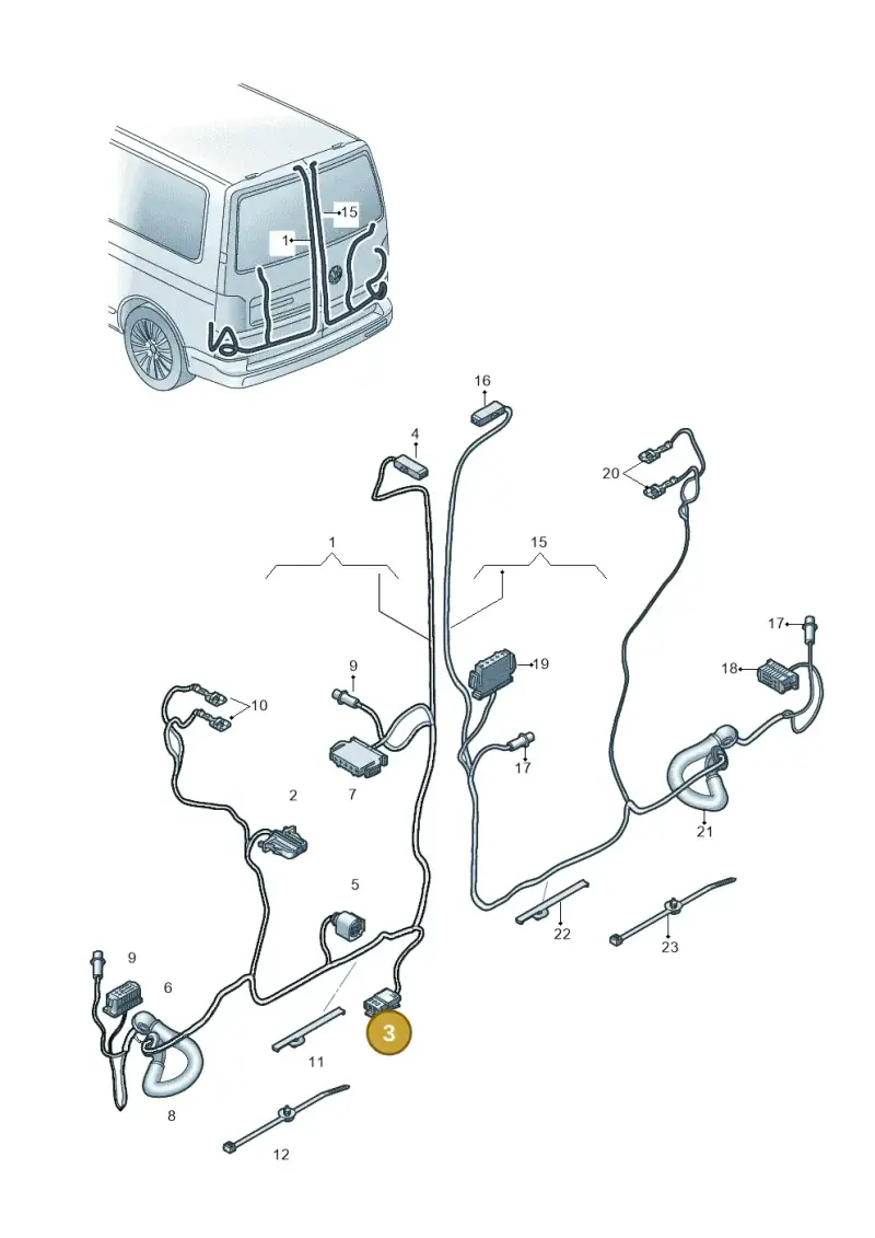 1J0973115A — Volkswagen Caravelle (2015-2019) diagram 861972830, position 3