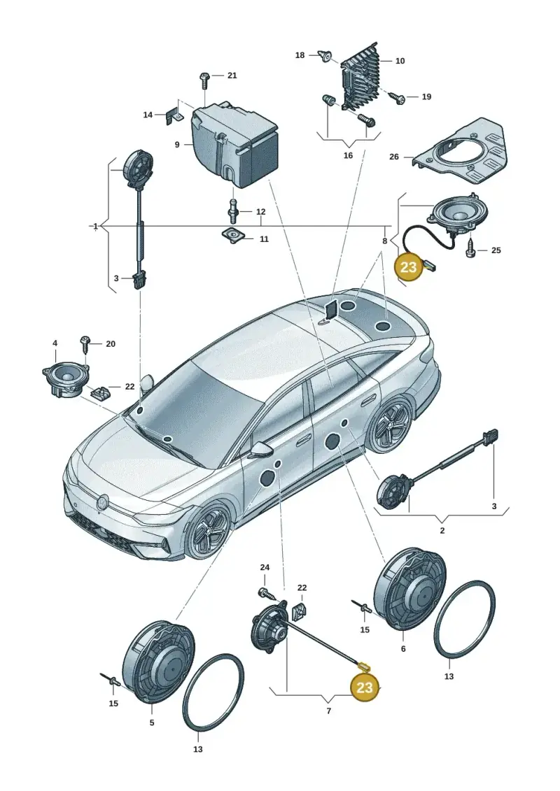 1J0973119 — Volkswagen ID.7 Limousine Pro (2023-) diagram 14b035350, position 23
