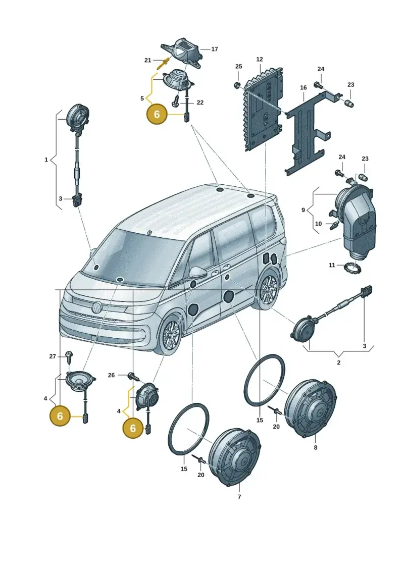 1J0973119 — Volkswagen Multivan (2021-) diagram 7t0035350, position 6