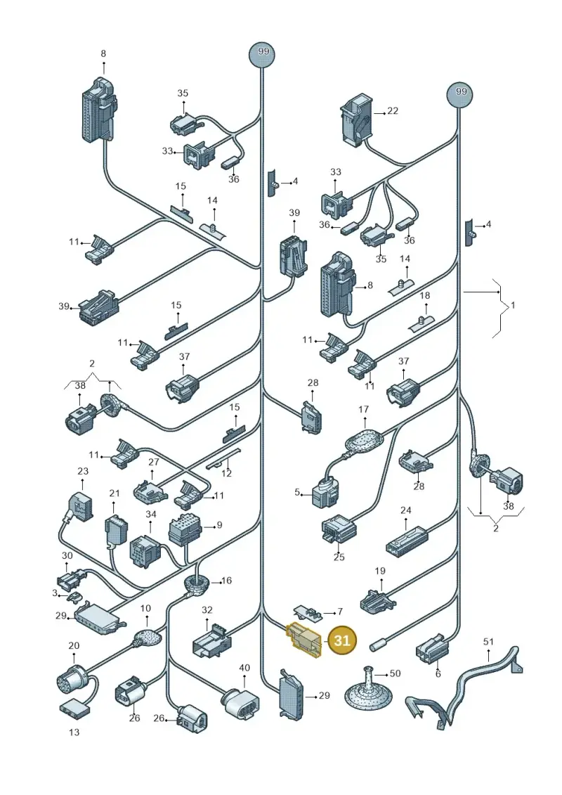 1J0973303 — Volkswagen Polo (2012-2014) diagram 672972010, position 31