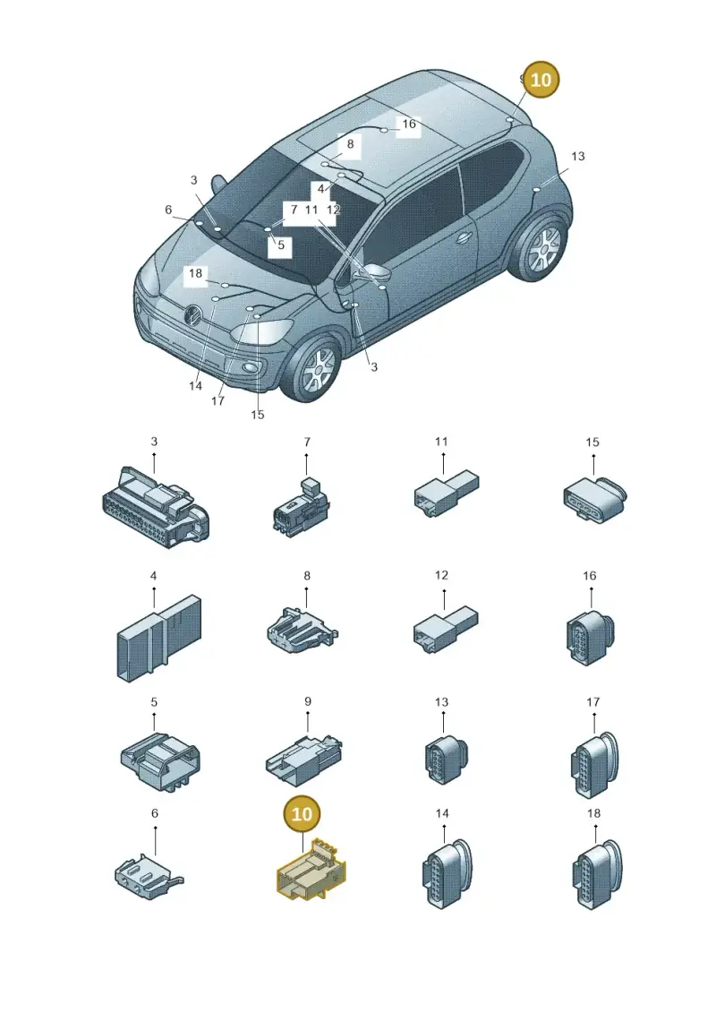 1J0973303A — Volkswagen Up! 1.0 TSI (2013-2017) diagram 723971820, position 10