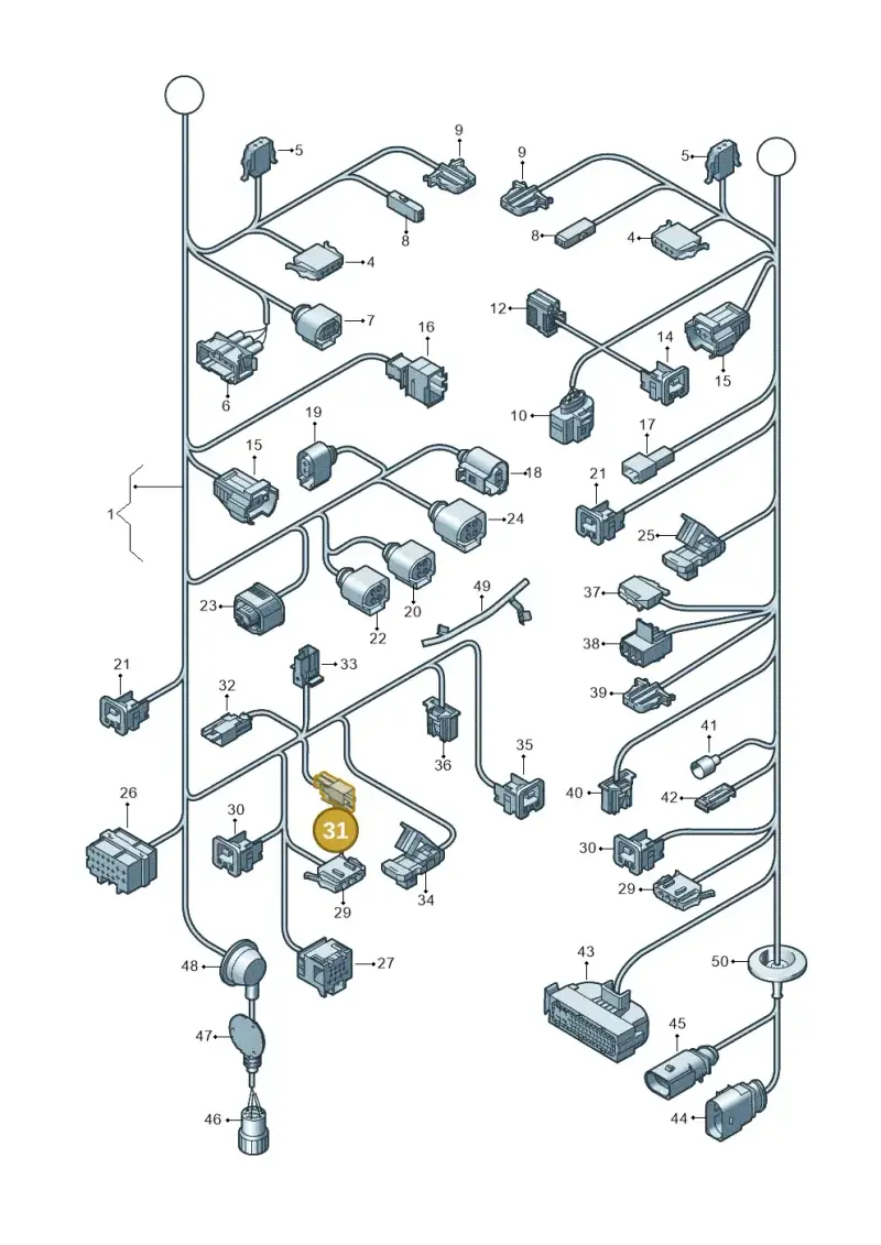 1J0973303M — Volkswagen Golf (2011-2013) diagram 649971830, position 31