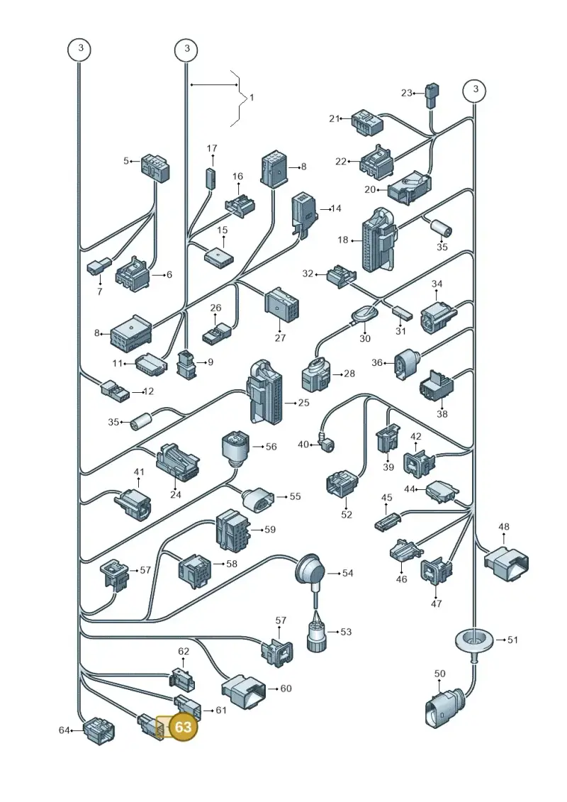 1J0973303M — Volkswagen Golf Plus (2011-2014) diagram 650971820, position 63